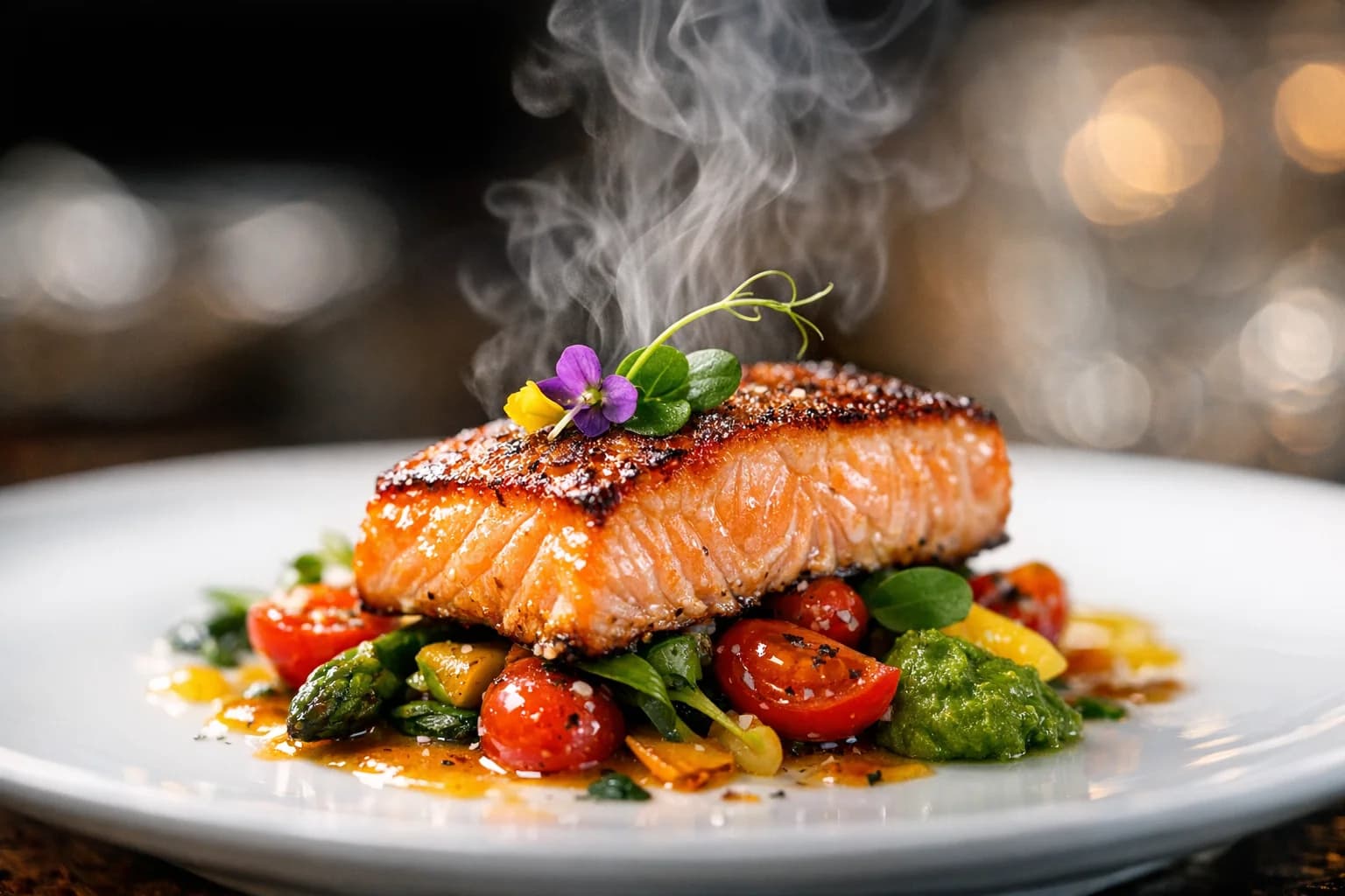 Vibrant gourmet food photography