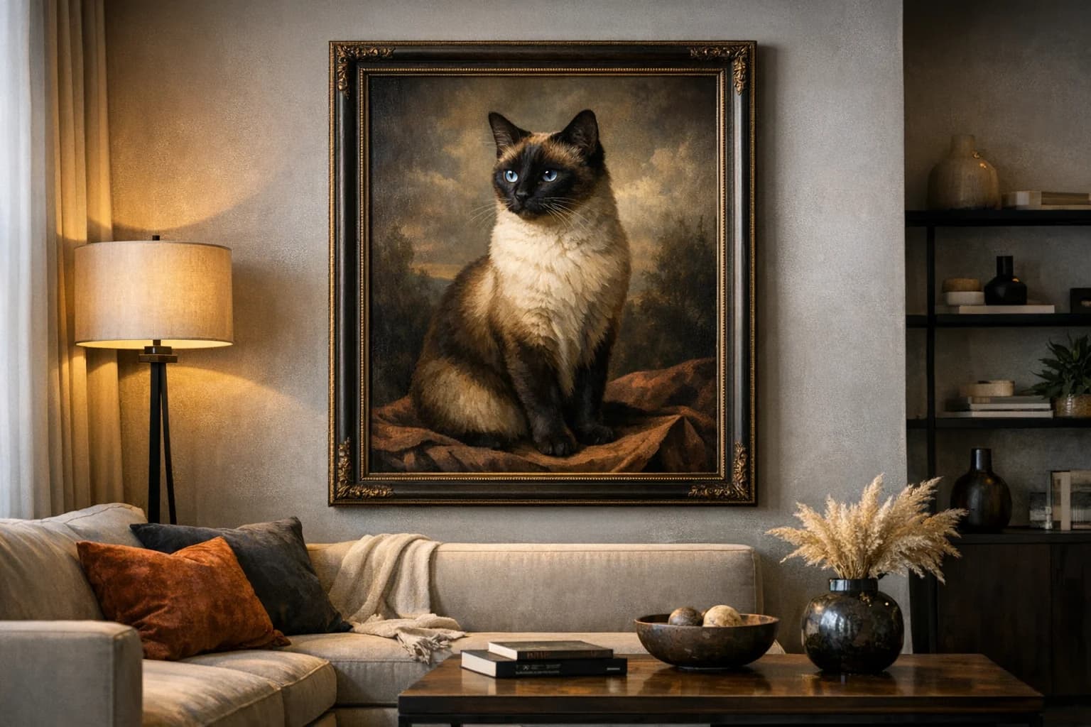 Canvas print of a cat painting