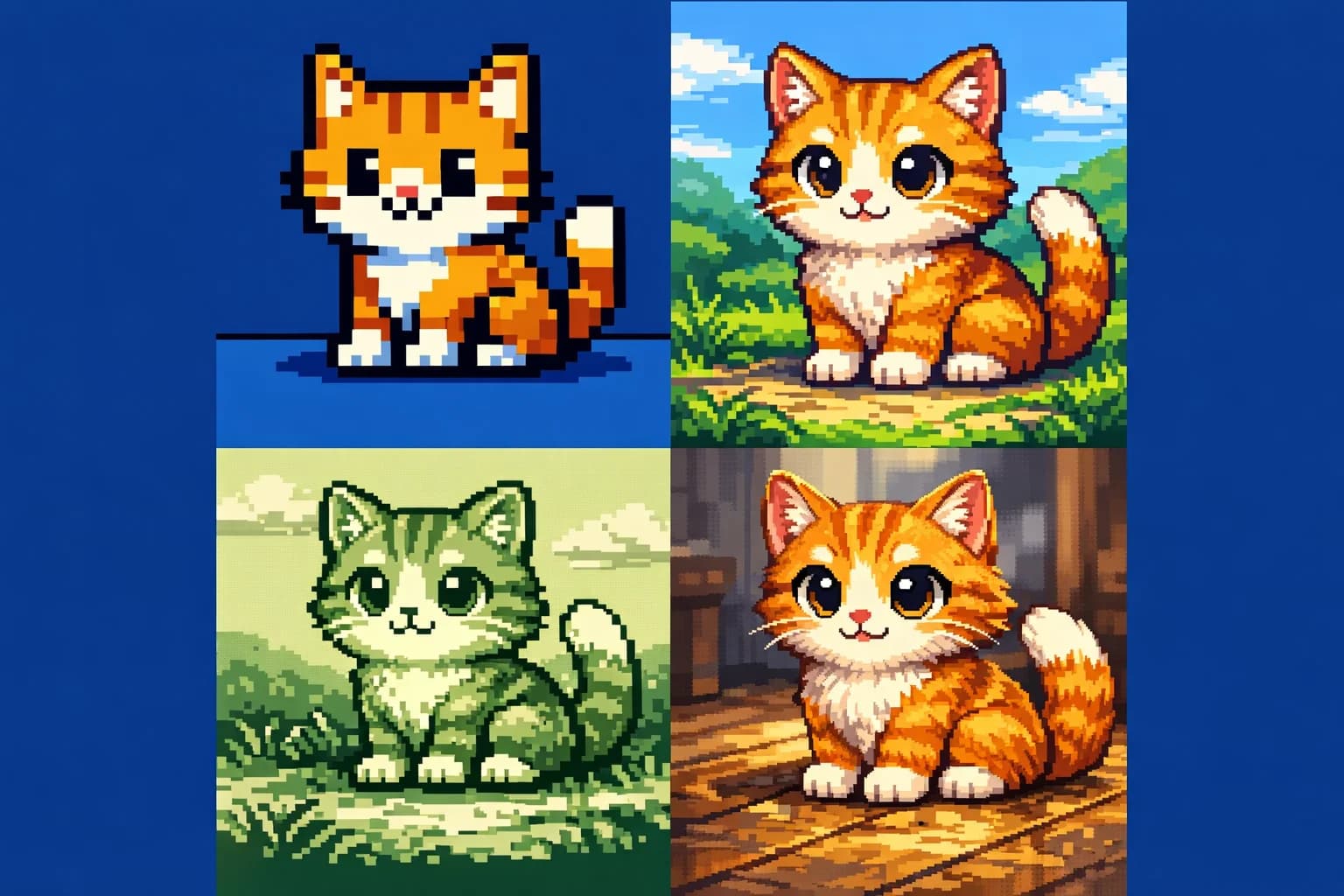 Grid showing different pixel art styles