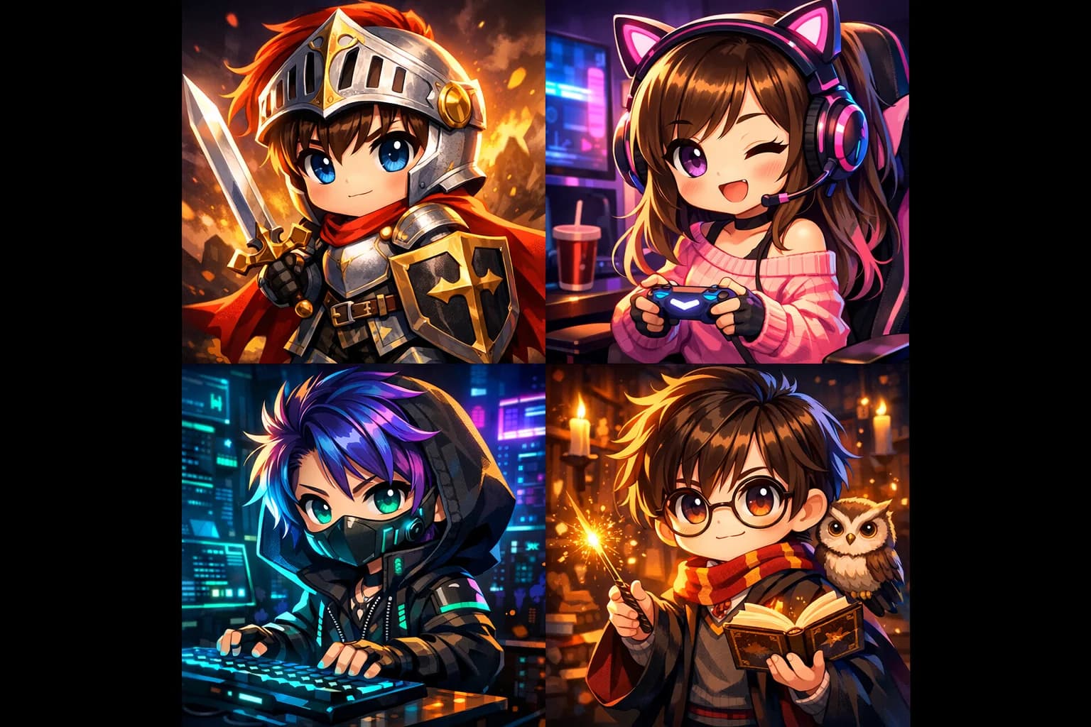 Collage of diverse chibi avatars