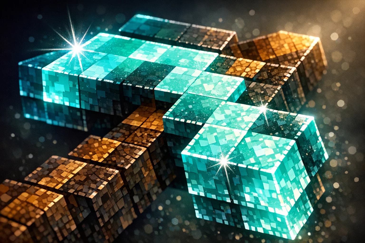 Close-up of highly detailed Minecraft block textures