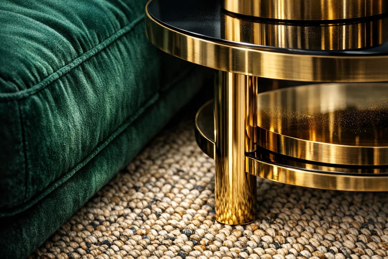 Macro close-up showing high-quality interior textures