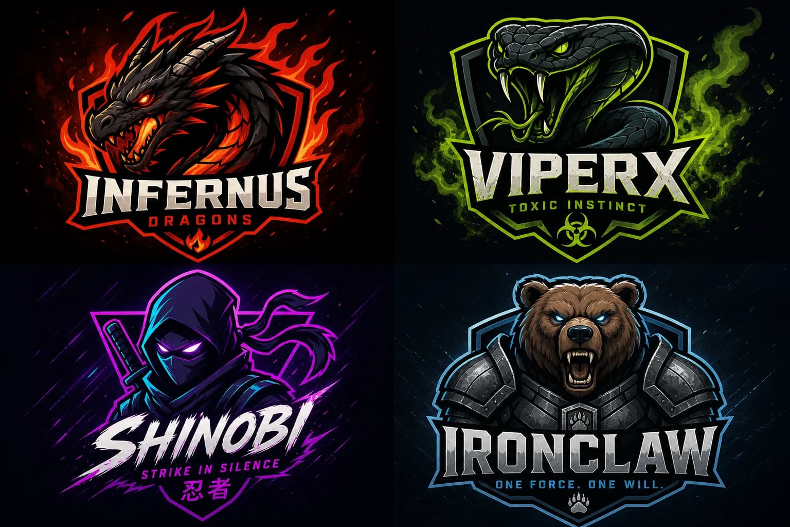 Collage of diverse esports gaming mascots