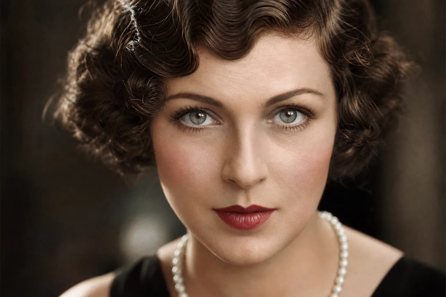 Close up of a highly detailed restored vintage face