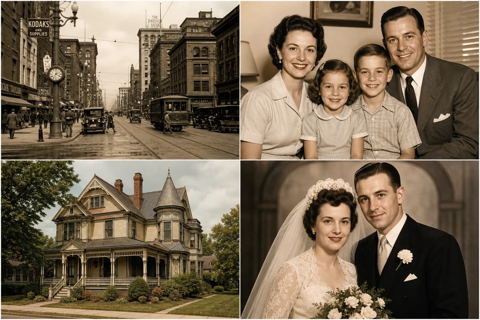 Grid showing multiple diverse restored historical photos