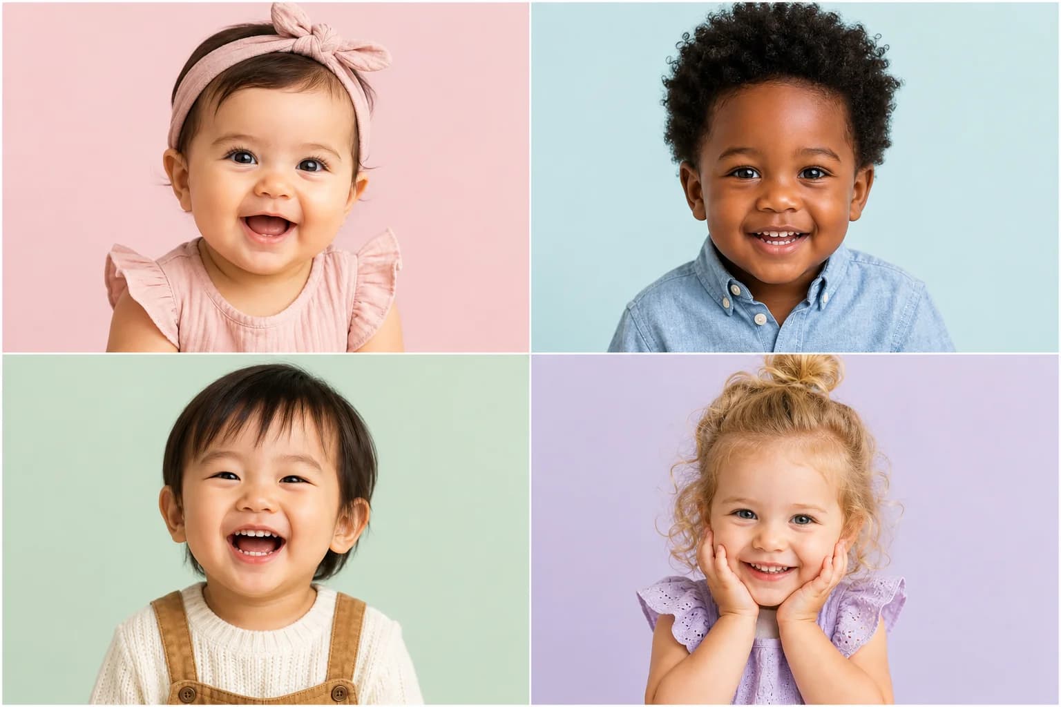 Grid of diverse AI generated toddlers